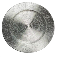 Assiettes de Présentation Élégantes et Luxueuses en PP de 13 Pouces, Motif Multiligne, Écologiques, Légères, Jetables, Personnalisables pour Usage Domestique et Événements