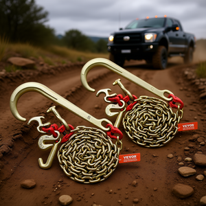 Juego de cadenas de remolque Vevor de 5/16 x 6 pies con gancho en J y ganchos de agarre de vástago largo para recuperación y uso todoterreno - Product Image 2