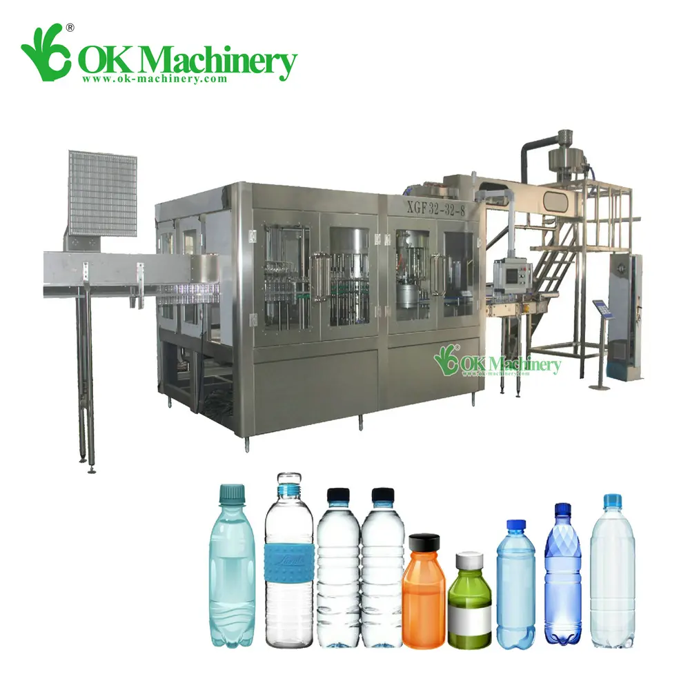 XP265 Ligne de production de système d'équipement de remplissage de liquide minéral Machine d'embouteillage d'eau d'usine