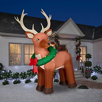 Renne de Noël gonflable géant personnalisé avec éclairage LED pour la décoration de la cour et de la maison