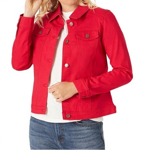 แจ็คเก็ตยีนส์ผ้าฝ้ายสำหรับผู้หญิงสไตล์เฉพาะตัว ระบายอากาศได้ดี เหมาะสำหรับฤดูหนาว ติดกระดุม พร้อมการตกแต่งที่สมบูรณ์แบบ - Product Image 3