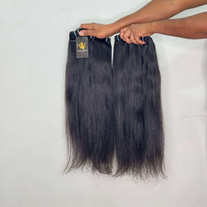 Fournisseurs de cheveux vierges cambodgiens bruts non traités, mèches de cheveux indiens alignées sur les cuticules, extensions de cheveux humains de temple indien - Product Image 1