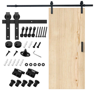 Kit quincaillerie pour <span class=keywords><strong>porte</strong></span> <span class=keywords><strong>de</strong></span> grange, ensemble <span class=keywords><strong>de</strong></span> rails <span class=keywords><strong>de</strong></span> suspension <span class=keywords><strong>de</strong></span> <span class=keywords><strong>placard</strong></span> en acier massif noir, poignées coulissantes, - Product Image 5