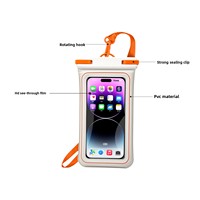 Pochette de téléphone étanche en PVC double face avec base en éponge, flottante et durable, certifiée IPX8 pour la natation, la dérive, la plongée et le surf