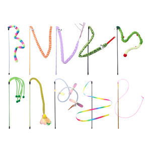 Bacchette ecologiche Teaser per gatti con piume e campane-giocattolo interattivo per gatti - Product Image 4