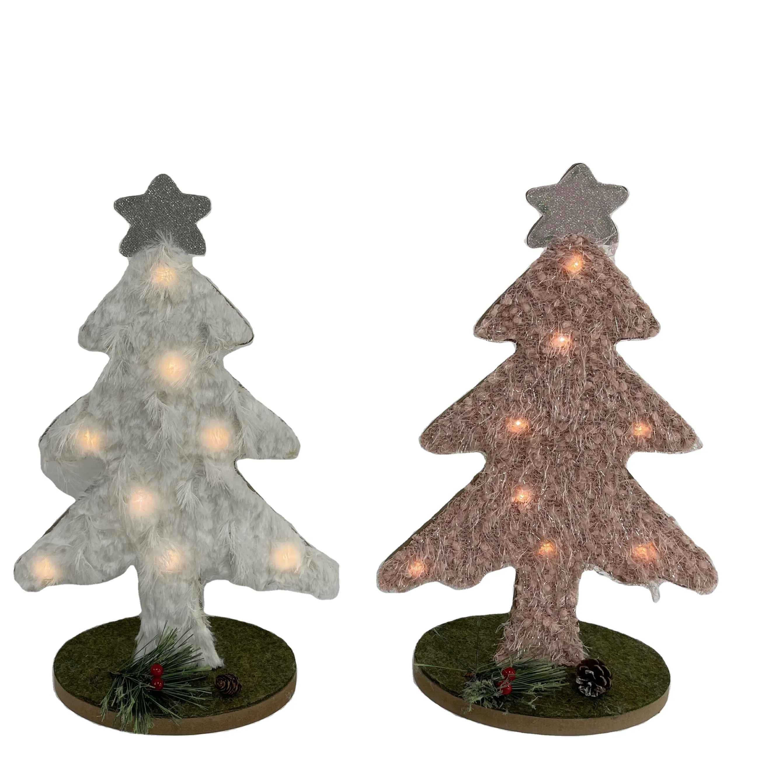 Led Lighting Christmas Tree Table Lantern Home Accessories Decoration White pink table Xmas Tree