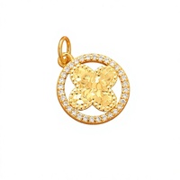 Pendentif Collier Trèfle à Quatre Feuilles Porte-Bonheur Incrusté de Diamants Style Glace Pilée Tendance Nationale pour le Commerce Extérieur Transfrontalier Écologique