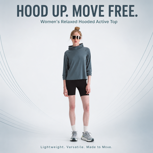 Sweat à capuche court athlétique pour femme, manches longues, manches raglan, bleu <span class=keywords><strong>ardoise</strong></span>, séchage rapide, pour la course, la gym, le fitness <span class=keywords><strong>en</strong></span> extérieur, vêtements de sport - Product Image 1