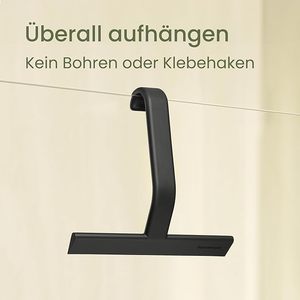 Escobilla de <span class=keywords><strong>Ducha</strong></span> Colgante de Silicona de una Pieza con Gancho Integrado de 25 cm, Negra - Product Image 2