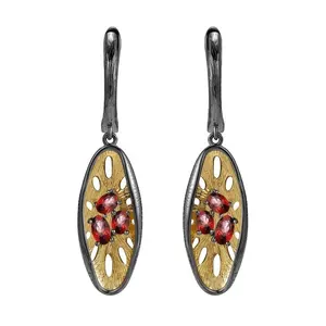 Jewelry Fashion wholesale 925 sterling silver gold plated Quartz tear drop women earrings