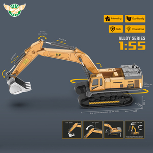 Ma Sát 1:55 Máy Xúc Mô Hình Diecast Đồ Chơi Mô Phỏng Xe Diecast Xe Tải Cho Trẻ Em Hộp Hiển Thị Unisex Vàng Không Cần Pin - Product Image 2