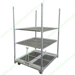 Haute qualité 44 ''x 46'' chariot de serre galvanisé galvanisé à chaud panier de transport de pépinière de plantes support de vente aux enchères de fleurs - Product Image 1