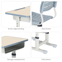 Bureau d'école moderne Shanfeng à hauteur réglable en métal, mobilier scolaire, table et chaise pour bibliothèque