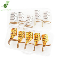 Supports d'ongles carrés français en aluminium (5 pièces) pour extensions d'ongles, dorés/argentés, amovibles, lavables et réutilisables