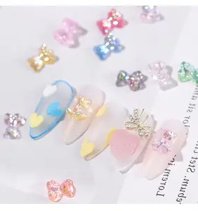 Perles pour Nail Art, diamant, ours fini, lumière stéréo, cristal, bonbons, ours de décoration des ongles