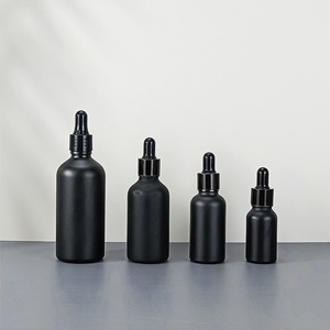 Frosted Black 5ml 10ml 15ml 20ml 30ml 50ml 100ml Matte Black Glass Dropper Black Essential Oil Bottle - Product Image 6
