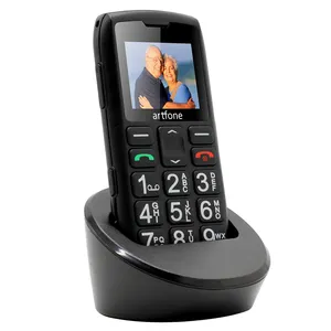 Artfone C1 + Ponsel orang tua, Senter SOS tombol darurat GSM 2G FM bilah, ponsel Senior tidak terkunci Sim ganda