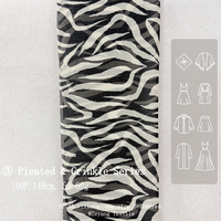 Tissu en crêpe de soie imprimé zèbre, froissé, anti-rides, respirant et doux pour vêtements féminins et abayas