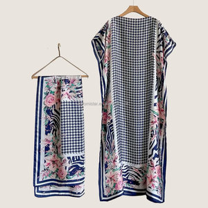 PROMISTAR Ensemble Kaftan Deux <span class=keywords><strong>Pièces</strong></span> <span class=keywords><strong>Femme</strong></span> en Polyester Respirant avec Robe Imprimée, Foulard et <span class=keywords><strong>Boubou</strong></span> Africain - Product Image 1