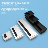 Boîte de gestion des câbles pour bureau d'ordinateur, couvercle de trou carré en alliage d'aluminium noir