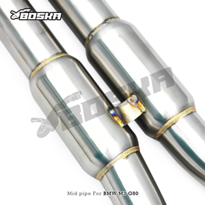 Nouveau style de luxe : Tuyau intermédiaire à longueur égale avec tuyau en Z pour M3/M4 G80/G82 3.0T 2021-2024, échappement en acier inoxydable finition polie - Product Image 5