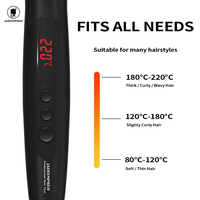 Chauffe-cheveux PTC personnalisé pour salon et usage domestique, affichage LCD à 3 températures, chauffage rapide, revêtement en plastique glacé, brosse électrique pour boucler les cheveux
