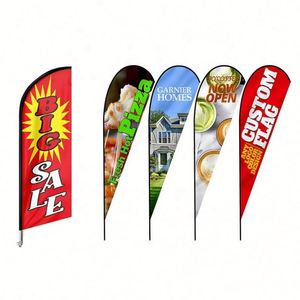 ธงขนนกโพลีเอสเตอร์ถักแบบสั่งทำพิเศษสำหรับโฆษณาภายนอกอาคาร สำหรับร้านขายบุหรี่ ร้านตัดผม หรือธงชายหาด - Product Image 1