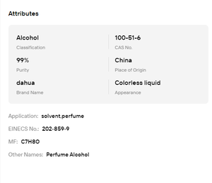Alcohol de Grado Cosmético Premium para Perfumes, Etanol de Alta Pureza para la Formulación de Perfumes de Lujo - Product Image 6
