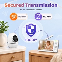 Conexión de Largo Alcance a Prueba de Hackings de 1000 pies, Pantalla HD de 5 Pulgadas y 720p Nítida, 360 °   Monitor para Bebés con Pantalla Dividida Sin WiFi y 2 Cámaras