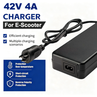 Chargeur de batterie au lithium 42V4A, connecteur 3 broches pour trottinette électrique, adaptateur de chargeur noir ABS+PC avec certification CE ROHS