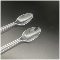Hittebestendige, solide, transparante, wegwerp plastic PS lepels voor dessert, ijs en proeverijen