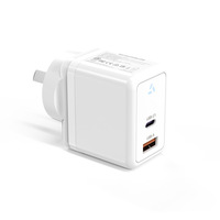 Cargador de Pared GaN de 35W con Enchufe Australiano, Carga Rápida PD QC3.0, Certificado SAA, Protocolo Completo, Cargador Portátil para Teléfono, Auriculares y Cámara