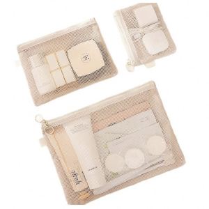 Organizador de Cosméticos de Malla Ecológico Pequeño, Mini Bolsa de Almacenamiento con Cierre para Maquillaje, Lápiz Labial y Accesorios - Product Image 1