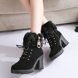 Botas das mulheres Moda Botas de Salto Alto <span class=keywords><strong>Oversized</strong></span> Sapatos Cor Sólida Tornozelo Cavaleiro Botas das Mulheres Grosso Sole Plataforma sapatos - Product Image 1