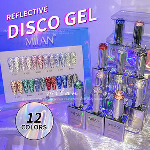 Nuevo diseño, colección de esmalte de Gel de <span class=keywords><strong>discoteca</strong></span> reflectante de 12 colores, tarjetas de Color libre francés, juego de esmalte de uñas de diamante, botella personalizada - Product Image 6