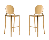 Chaise de bar de luxe en acier inoxydable tabouret de bar empilable doré pour mariage location restaurant maison