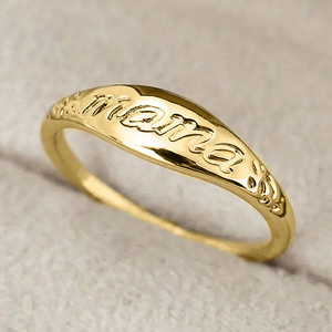 Anillo Clásico Dorado para Mamá con Diseño Floral, Joyería Fina para Uso Diario Unisex H244 - Product Image 4