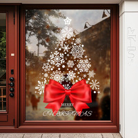 Autocollants de Noël pour fenêtres Baide 2025, impression numérique couleur exclusive, avec arbre de Noël et flocons de neige, design statique pour vitres