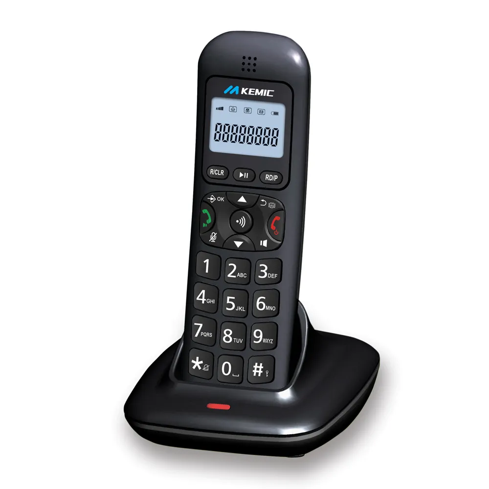 वायरलेस फोन सिस्टम बिजनेस के लिए नया आगमन 600mah डिजिटल कॉर्डलेस टेलीफोन 16 भाषाओं में एलसीडी 3 लाइन डिस्प्ले DECT टेलीफोन