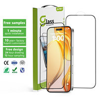 Protection d'écran de téléphone portable en verre trempé 2.5D 3D HD transparente avec colle intégrale incassable pour iPhone 15 16 Pro Max