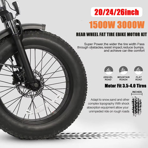 팻 바이크 48V 1500W 전기 자전거 팻 타이어 바이크 키트 액세서리 스노우 바이크 타이어용 20x3.0 26x3.0 20x4.0 24x4.0 26x4.0 타이어 - Product Image 5