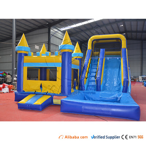 <span class=keywords><strong>Château</strong></span> gonflable commercial en PVC <span class=keywords><strong>bleu</strong></span> et jaune classique, combo <span class=keywords><strong>château</strong></span> de saut avec toboggan aquatique et piscine - Product Image 2