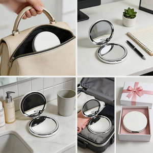 Custom Logo Folding Makeup <b>Mirror</b> Pocket Compact <b>Mirror</b> Two Sided 1X 2X <b>Magnifying</b> Acrylic Travel <b>Mirror</b> for Gift Wholesale OEM - Product Image 4