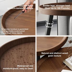 Set di 2 Tavolini da Caffè Moderni Stile Mid-Century con Facile Montaggio, Finitura Noce per Soggiorno, Arredamento <span class=keywords><strong>Casa</strong></span>, Spazi Piccoli - Product Image 5