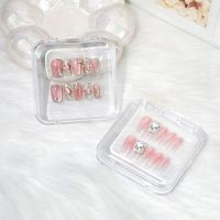 Boîte de rangement en plastique TSZS pour faux ongles, boîte de présentation transparente rose pour faux ongles, organisateur de faux ongles, boîte d'emballage