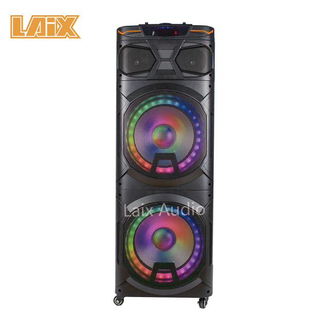 Double 12 Inch Party DJ Sound Box with Laser Light Gift Speaker Built in Amplifier Trolley Dj Active pa 12 Inch Speaker Box