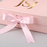 Boîte cadeau en papier rose, laminée mate, emballage rigide, logo personnalisé pour cadeaux et artisanat