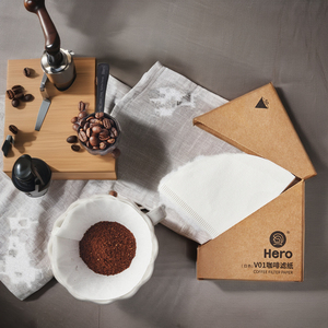 Bán buôn thiết kế hiện đại màu nâu trắng cà phê giấy lọc 40PC Túi Tay nhỏ giọt hình nón Bột tẩy trắng Lọc thả tính năng - Product Image 2