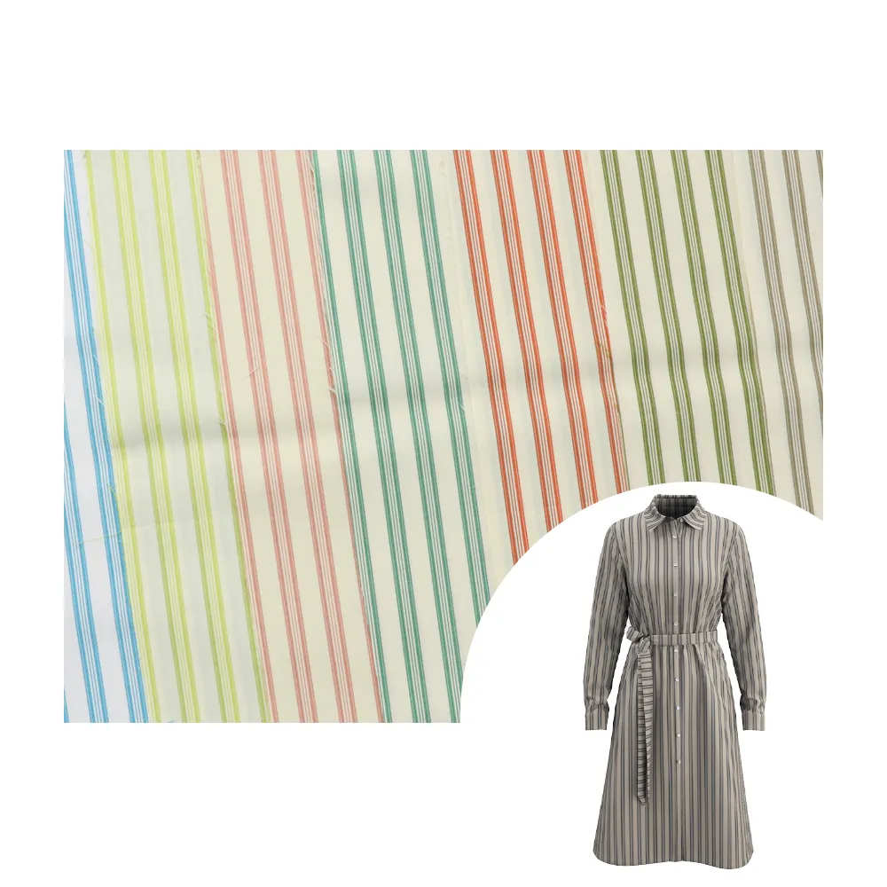 Camicia tinto in filo di tessuto per la casa pantaloncini tessuto classico divano a righe tessuto di alta qualità in poliestere cotone natale tessuto