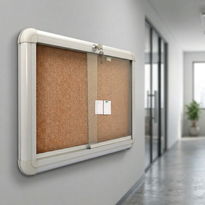 Puertas Corredizas de Aluminio con Acabado Glaseado para Interiores, Tableros de Anuncios de Corcho Metálico para Exhibición de Aprendizaje, Vitrinas para Oficina, Escuela y Uso Multimedia - Product Image 2